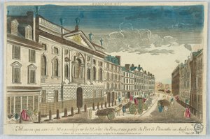 Peep-show, Maison Quiserie de Magasins, for Royal Navy, og en del af havnen i Plimmouthe i England af Unknown artist