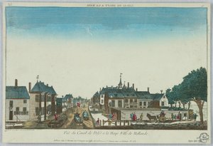 Peep-show, udsigt over Canal de Delft à la Haye Ville de Hollande, 16 af Unknown artist
