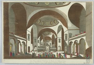 Peep-show, perspektivisk udsigt over det indre af Markuskirken i Venedig af Unknown artist