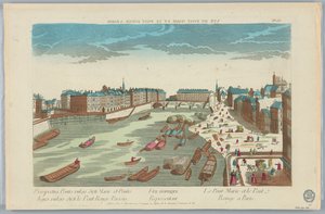 Peep-show, optisk visning, der repræsenterer Pont Marie og Pont Rouge i Paris, nr. 66 af Unknown artist
