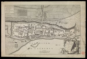 Plan over byen og befæstningen af Montral eller Villa Marie i Canada af Unknown artist