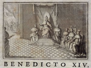 Pave Benedikt XIV (1740-1758) i "" Annals of the Order of Preachers"" af Thomas-Mary Mamachi, Rom af Unknown artist