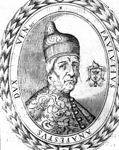 Portræt Paoluccio Anafesto (697-717). Den første doge af Venedig. af Unknown artist