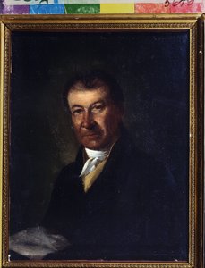 Portræt af komponisten Dmitry Bortniansky (1751-1825) (Portræt af komponisten Dmitry Bortninansky). Anonymt maleri. Olie på lærred, 26,3 x 20,7 cm, slutningen af ​​1700-tallet. Klassicisme. State Central A. Bakhrushin Theatre Museum, Moskva. af Unknown artist