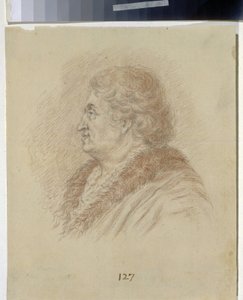 Portræt af prinsen af ​​Tauris, generalmarskal og statsmand Grigori Aleksandrovich Potemkin (Potyomkin) (1739-1791). (Portræt af prinsen af ​​Tauris, generalfeltmarskal, statsmand G. A. Potyomkin). Anonym tegning, blyant, sangvinsk på papir. art ro af Unknown artist