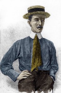 Portræt af Alberto Santos-Dumont (1873-1932), brasiliansk luftfartskunstner. af Unknown artist