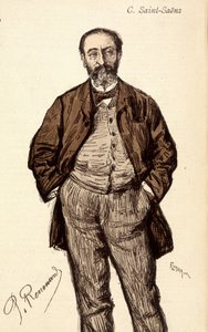 Portræt af Camille Saint Saens (Saint-Saens) (1835-1921), fransk komponist. af Unknown artist