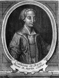 Portræt af Catherine de Bore (Katharina von Bora) (1499-1552), hustru til Martin Luther. Indgravering af det 18. århundrede. af Unknown artist