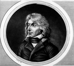 Portræt af Charles Jean - Baptiste Bernadotte (1763-1844), marechal af Frankrig, kong Charles XIV af Sverige og Norge. indgravering i "" Komplet samling af historiske malerier fra den franske revolution, i tre bind."" 1804. af Unknown artist
