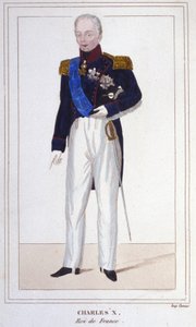 Portræt af Charles X, konge af Frankrig (1757 - 1836) gravering af 1830 af Unknown artist