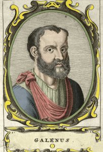 Portræt af Claude Galien (Claudio Galeno eller Claudius Galenus eller Galen, v. 131 - v. 201), græsk læge. 1700-tals gravering. af Unknown artist