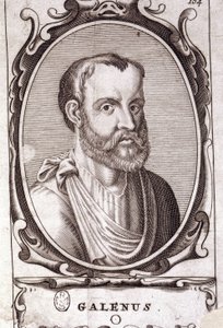 Portræt af Claudius Gallienus (Claudius Galenus eller Claudius Galenus eller Claudius Galenus eller Galen, v. 131 - v. 201), græsk læge. 1700-tals stik. af Unknown artist