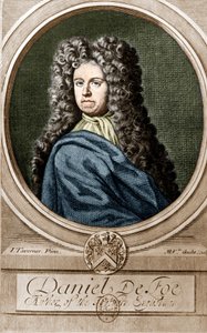 Portræt af Daniel de Foe eller Defoe (1660 - 1731), engelsk forfatter og journalist, forfatter til romanen "Robinson Crusoe". af Unknown artist