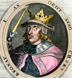 Portræt af Erik (Erik) I Eigod (1056-1103) Konge af Danmark Gravering af det 18. århundrede Privat samling af Unknown artist