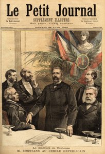 Portræt af Ernest Constans (1833-1913) i den republikanske kreds, professor i jura og derefter politiker, han var flere gange indenrigsminister og den første guvernør i Indokina under fransk protektorat. Indgravering i "" Le petit journal"" 24/06/1 af Unknown artist
