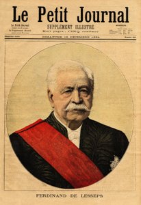 Portræt af Ferdinand de Lesseps (1805-1894), kaldet "den store franskmand", diplomat og iværksætter, han er hovedpromotoren af Suez-kanalen, som forbinder Port-Said ved Middelhavet med Suez ved Det Røde Hav (Ægypten) og Panamakanalen, som forb af Unknown artist