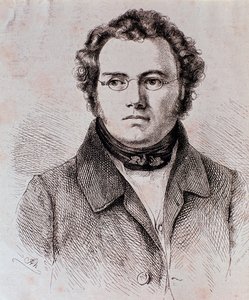 Portræt af Franz Schubert (gravering) af Unknown artist
