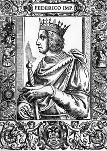 Portræt af Frederik II (1194-1250), tysk kejser. af Unknown artist