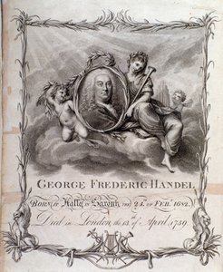 Portræt af Georg Friedrich Handel (stik) af Unknown artist