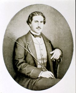 Portræt af Gigio Caroli, elsker af Giuseppina Raimondi, anden hustru til Giuseppe Garibaldi. Privat samling af Unknown artist