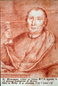 Portræt af Girolamo Chiti di Siena (1679-1759) italiensk kapelmester (kapelmester) Indgravering. 1700-tallet. Bologna, Civic Museum Museum af Unknown artist