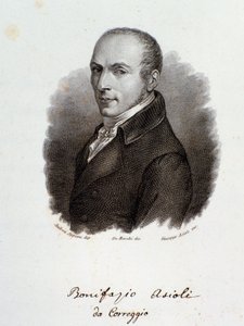 Portræt af den italienske komponist Bonifazio Asioli (gravering. 1800-tallet) af Unknown artist