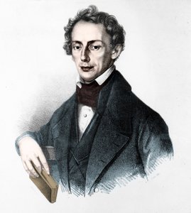 Portræt af Johann Christian Doppler (1803-1853). østrigsk fysiker. 1800-tals gravering. af Unknown artist