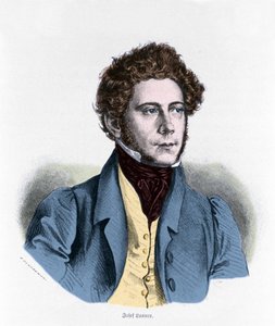 Portræt af Joseph Lanner østrigsk komponist, violinist og dirigent (1801-1843). af Unknown artist