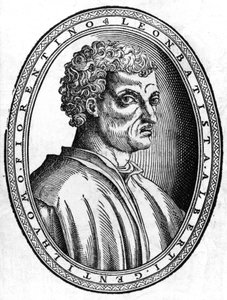 Portræt af Léon Battista Alberti (1404 - 1472), italiensk humanist og arkitekt, sd gravering. af Unknown artist
