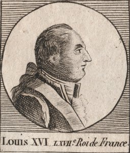 Portræt af Louis XVI (1754-1793), konge af Frankrig fra 1774 til 1791, derefter konge af franskmændene fra 1791 til 1792 - Ludvig XVI, konge af Frankrig og Navarra fra 1774 til 1791, derefter konge af franskmændene fra 1791 til 1792 - gravering fra "Instru af Unknown artist