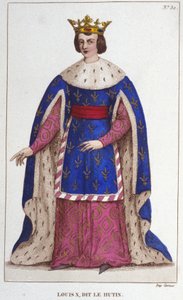 Portræt af Hutinen Ludvig X (1289 - 1316), konge af Frankrig, gravering af 1830 af Unknown artist