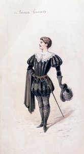Portræt af Lucio, tenor i Lucia di Lammermoor, opera af Gaetano Donizetti af Unknown artist