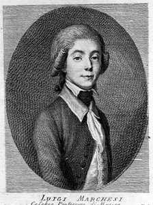 Portræt af Luigi Marchesi (1754 - 1829) italiensk kastrat. af Unknown artist