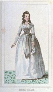 Portræt af Madame Roland fransk politiker (1754 - 1793). af Unknown artist