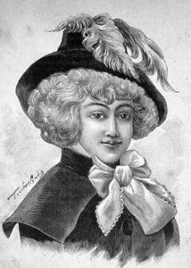 Portræt af Mademoiselle de Fontenay eller Teresa (Theresa eller Terezia) Cabarrus, dit Madame Tallien (Talien), prinsesse af Caraman Chimay (1773 - 1835) - i "" Les Contemporains", n.d. slutningen af ​​det 19. århundrede. af Unknown artist