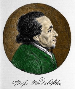 Portræt af Moses (Moses) Mendelssohn (1729 - 1786), filosof og sand grundlægger af moderne jødedom. Bedstefar til musikeren Felix Mendelssohn. af Unknown artist