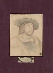 Portræt af Odet de Foix, Vicomte de Lautrec (1485-1528) kendt som Marshal de Lautrec - Anonym. Farveblyanter på papir, størrelse: 22,5x17,2, ca. 1546, Statens Eremitage, Sankt Petersborg af Unknown artist