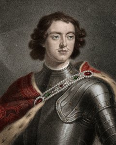 Portræt af Peter I Den Store (1672-1725) tsar af Rusland - Peter den Store eller Peter I 1672-1725 - gravering - 1800-tallet af Unknown artist