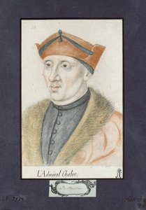 Portræt af Philippe de Chabot (1492-1543), admiral af Frankrig, anonym. Farveblyanter på papir, størrelse: 28x19, ca 1530, State Hermitage, St. Petersburg af Unknown artist