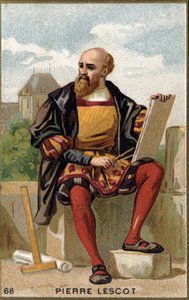 Portræt af Pierre Lescot (1515 - 1578), fransk arkitekt og maler. Kromolitografi af det 19. århundrede. af Unknown artist