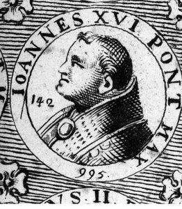 Portræt af pave Johannes XVI (Johannes Philagatus) (død 1013). af Unknown artist