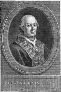 Portræt af pave Pius VI (Pius eller Pio eller Giovanni angelo Braschi) (1775-1799). af Unknown artist