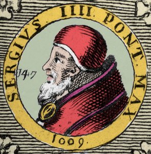 Portræt af pave Sergius IV eller Sergius IV Sergio IV. 11. århundrede. af Unknown artist