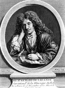 Portræt af Richard Delalande, superintendent for Kongens Musik; b. 15. december 1657 i Paris; d. 18. januar 1726. af Unknown artist