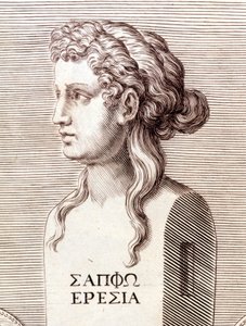 Portræt af Sapho (Sappho). af Unknown artist