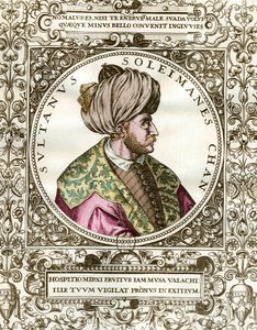 Portræt af Soliman den Storslåede (1494 - 1566) Sultan Ottoman. Indgravering af det 16. århundrede. Privat samling. af Unknown artist