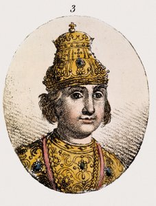 Portræt af Theodore Fjodor II Borisovich Godunov (farvet gravering) af Unknown artist