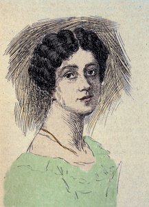 Portræt af Theodore Ulrike Sophie von Levetzow (1804-1899) Sidste kærlighed af Johann Wolfgang von Goethe (1749-1832) (Portræt af baronesse Ulrike von Levetzows sidste elsker af Goethe) Gravering af Unknown artist