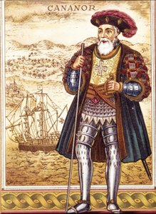 Portræt af Vasco de Gama. Kromolitografi. af Unknown artist