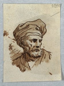 Portræt af en mand med kasket af Unknown artist